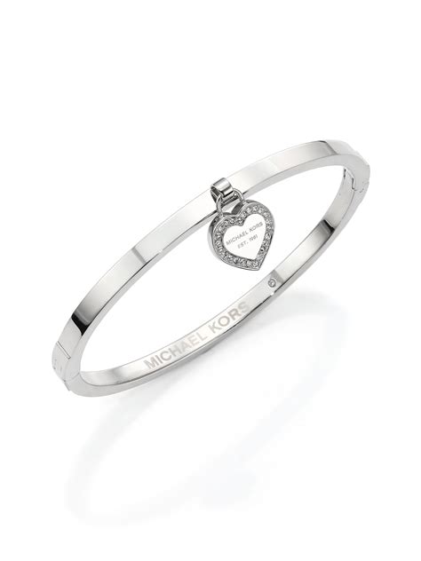 michael kors silver heart bracelet|michael kors charm bracelet.